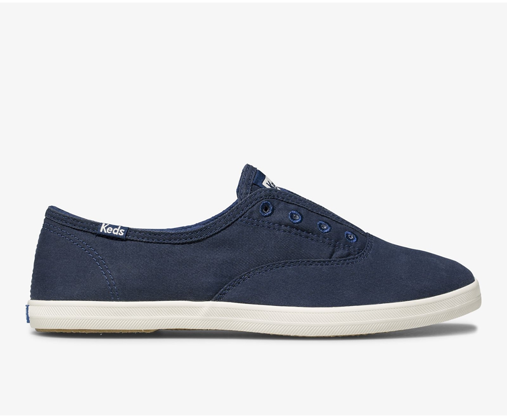 Slip Ons Keds Mujer Azules - Chillax Seasonal Washable - 639-JGMIVA